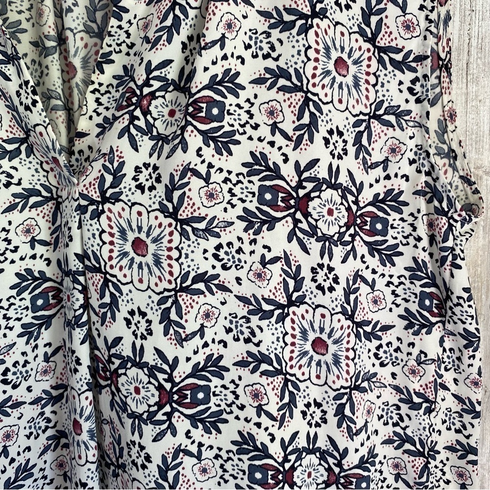 Loft White Sleeveless Floral High Low - Picture 3 of 6